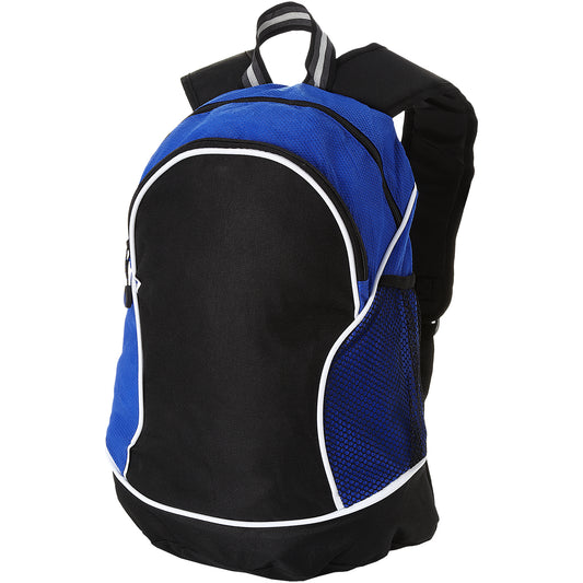 Solid Black-Royal Blue - Front - Bullet Boomerang Backpack