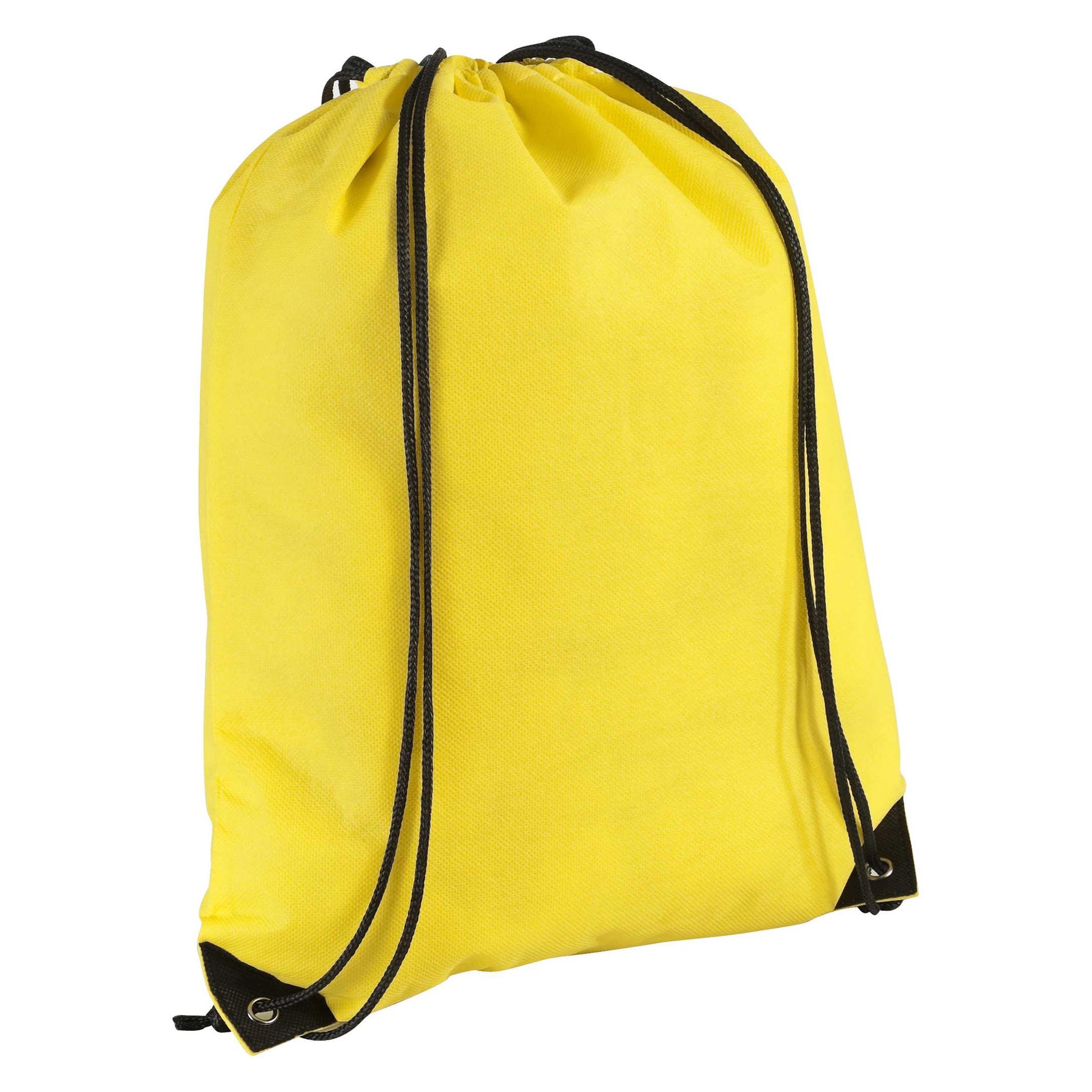 Yellow - Back - Bullet Evergreen Non Woven Premium Rucksack