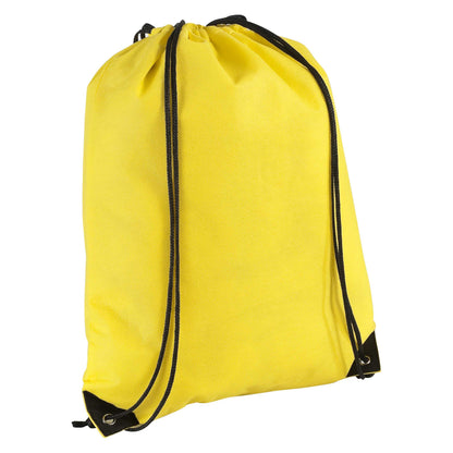 Yellow - Back - Bullet Evergreen Non Woven Premium Rucksack