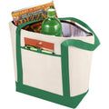 Natural-Green - Front - Bullet Lighthouse Non Woven Cooler Tote