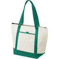 Natural-Green - Back - Bullet Lighthouse Non Woven Cooler Tote