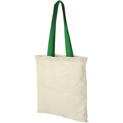 Natural-Bright Green - Front - Bullet Nevada Cotton Tote