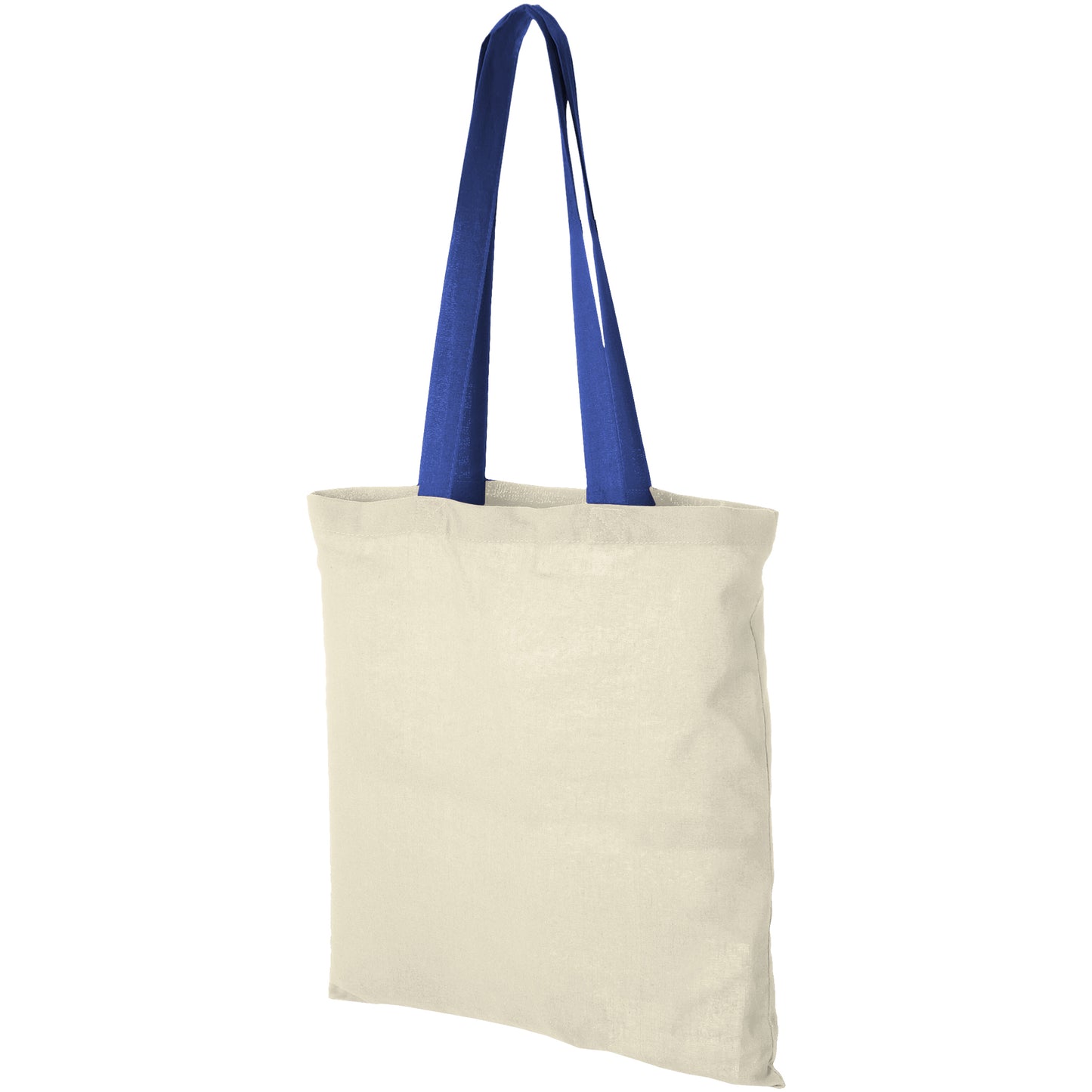 Natural-Royal Blue - Front - Bullet Nevada Cotton Tote