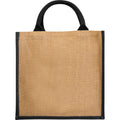 Natural-Solid Black - Back - Bullet Chennai Jute Gift Tote