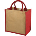 Natural-Red - Front - Bullet Chennai Jute Gift Tote