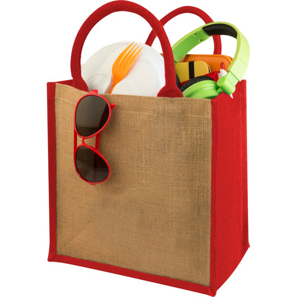 Natural-Solid Black - Close up - Bullet Chennai Jute Gift Tote