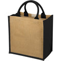 Natural-Solid Black - Front - Bullet Chennai Jute Gift Tote