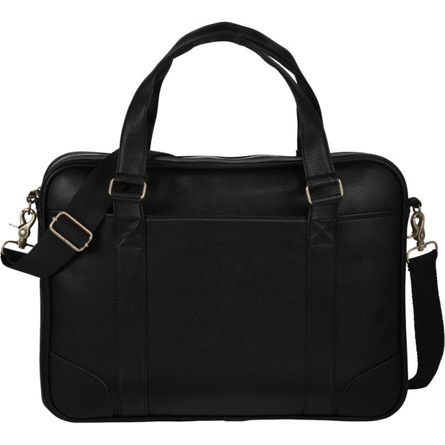 Solid Black - Back - Avenue Oxford 15.6in Laptop Slim Briefcase