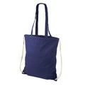 Navy - Front - Bullet Eliza Cotton Drawstring Bag