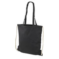 Solid Black - Front - Bullet Eliza Cotton Drawstring Bag