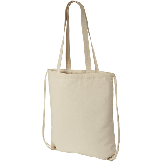 Natural - Front - Bullet Eliza Cotton Drawstring Bag