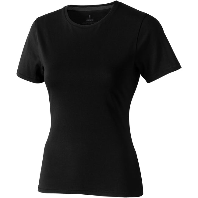 Solid Black - Front - Elevate Womens-Ladies Nanaimo Short Sleeve T-Shirt