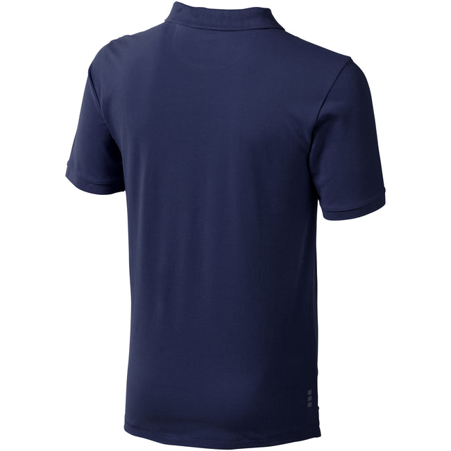 Navy - Back - Elevate Mens Calgary Short Sleeve Polo