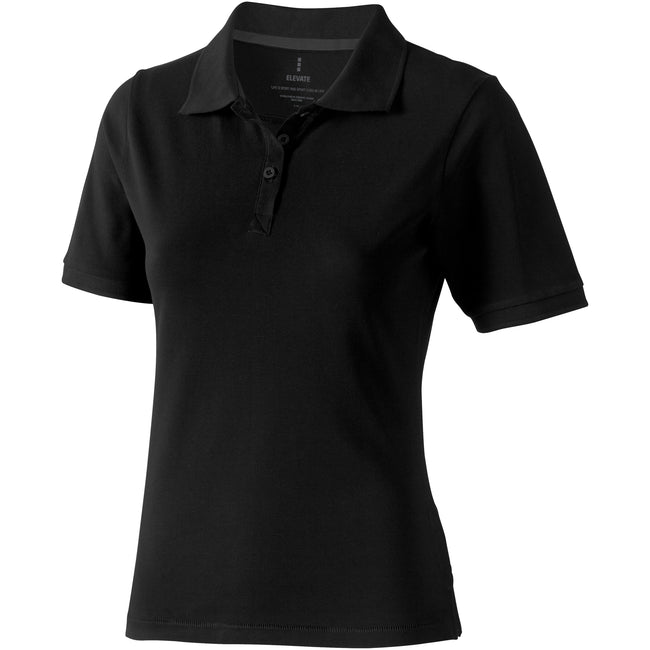 Solid Black - Front - Elevate Calgary Short Sleeve Ladies Polo