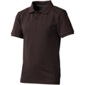 Chocolate Brown - Front - Elevate Childrens-Kids Calgary Short Sleeve Polo