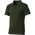 Army Green - Front - Elevate Childrens-Kids Calgary Short Sleeve Polo