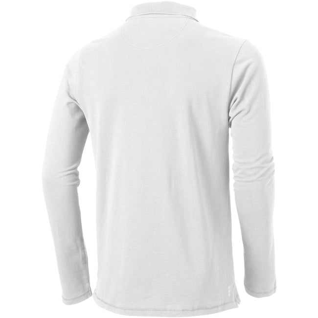 White - Back - Elevate Mens Oakville Long Sleeve Polo Shirt
