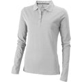 Grey Melange - Front - Elevate Oakville Long Sleeve Ladies Polo Shirt