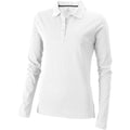 White - Front - Elevate Oakville Long Sleeve Ladies Polo Shirt