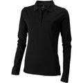 Solid Black - Front - Elevate Oakville Long Sleeve Ladies Polo Shirt