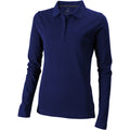 Navy - Front - Elevate Oakville Long Sleeve Ladies Polo Shirt