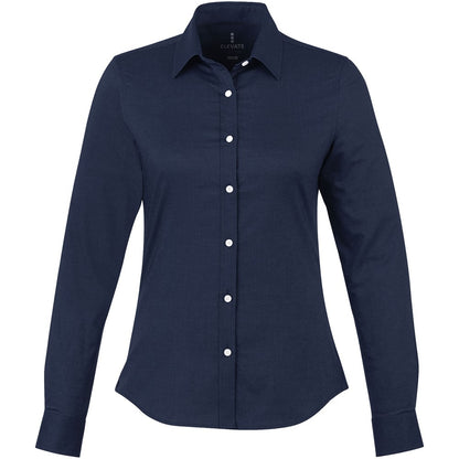 Navy Blue - Front - Elevate Vaillant Long Sleeve Ladies Shirt