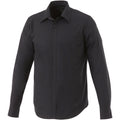 Solid Black - Front - Elevate Mens Hamell Long Sleeve Shirt