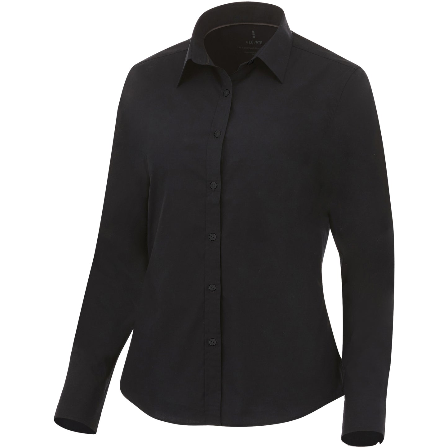 Solid Black - Front - Elevate Womens-Ladies Hamell Long Sleeve Shirt