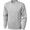 Grey Melange - Front - Elevate Mens Surrey Crew Neck Sweater