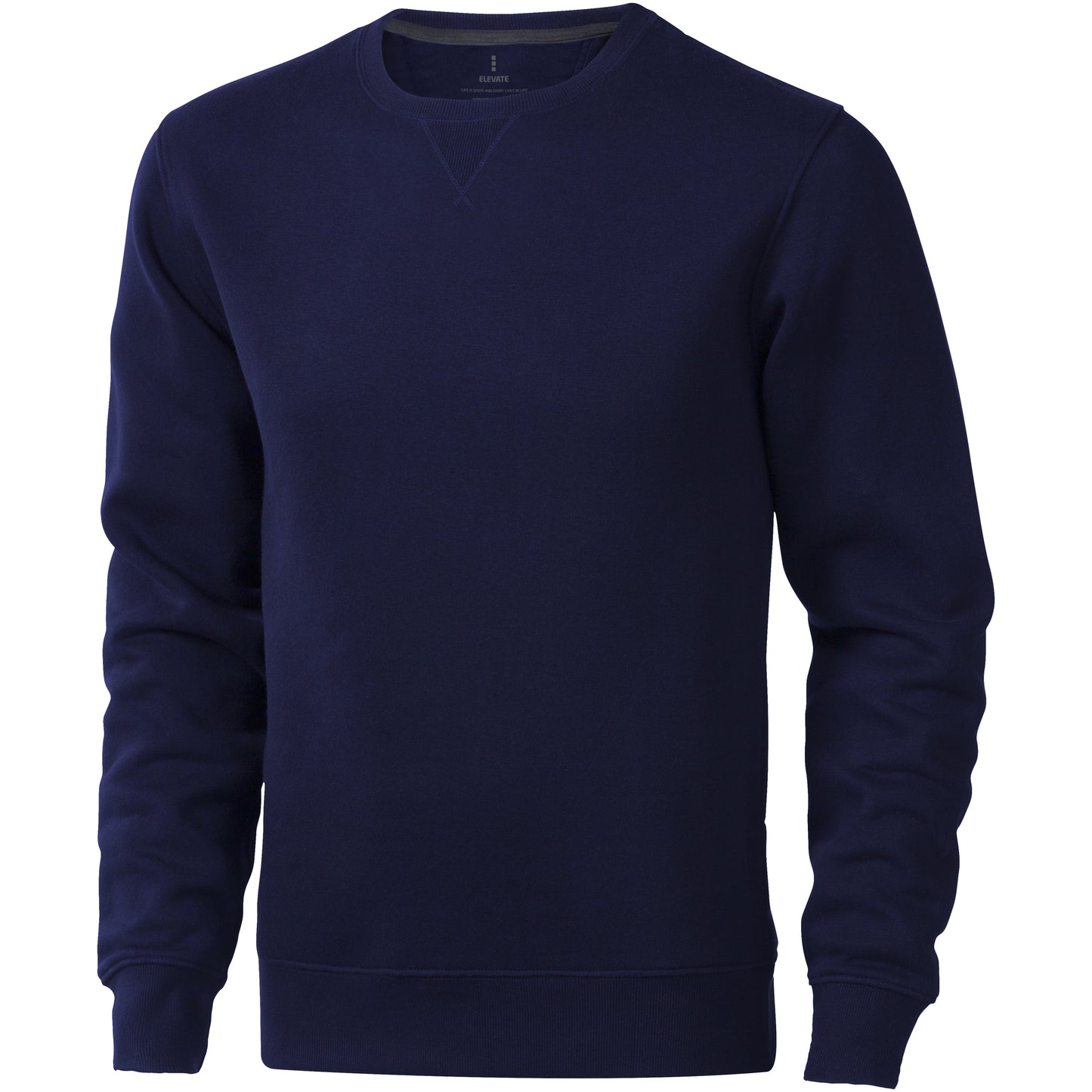 Navy - Front - Elevate Mens Surrey Crew Neck Sweater