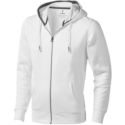 White - Front - Elevate Mens Arora Hooded Full Zip Sweater