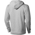 Grey Melange - Back - Elevate Mens Arora Hooded Full Zip Sweater
