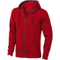 Red - Front - Elevate Mens Arora Hooded Full Zip Sweater