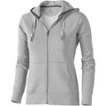 Grey Melange - Front - Elevate Womens-Ladies Arora Hooded Full Zip Sweater