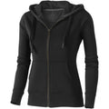 Solid Black - Front - Elevate Womens-Ladies Arora Hooded Full Zip Sweater