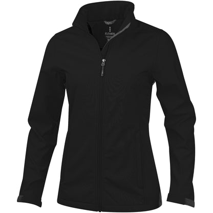 Solid Black - Front - Elevate Womens-Ladies Maxson Softshell Jacket