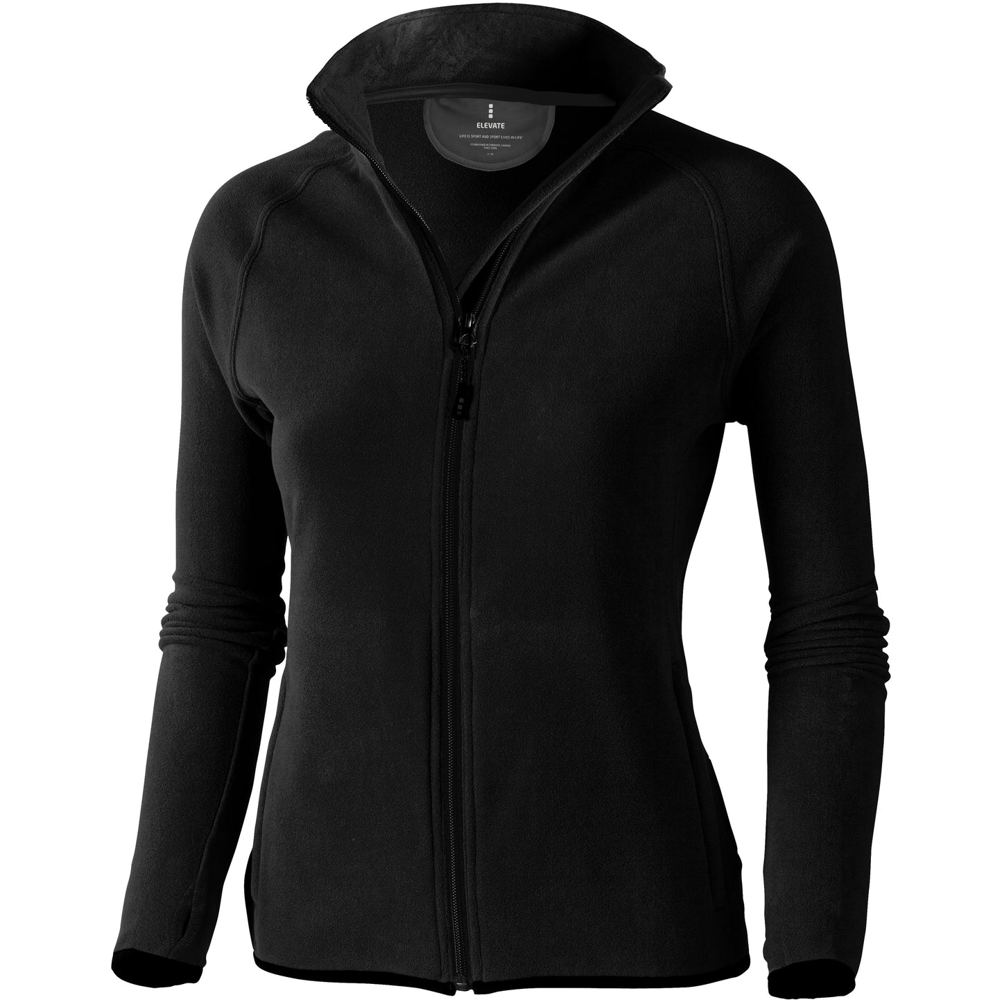 Solid Black - Front - Elevate Womens-Ladies Brossard Micro Fleece