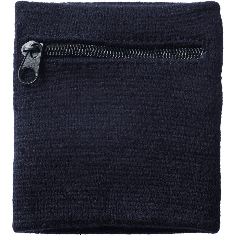 Solid Black - Side - Bullet Brisky Sweatband With Zipper