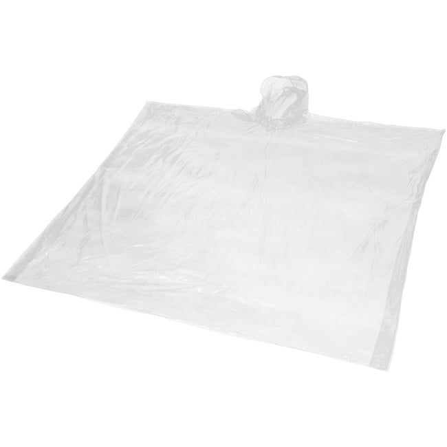 White - Front - Bullet Ziva Adults Unisex Disposable Rain Poncho With Pouch