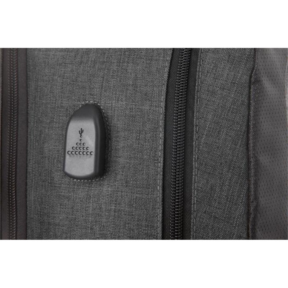 Heather Charcoal - Back - Avenue Overland 17 Inch TSA Laptop Backpack