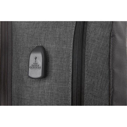 Heather Charcoal - Back - Avenue Overland 17 Inch TSA Laptop Backpack
