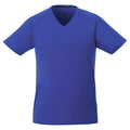 Blue - Front - Elevate Mens Amery Short Sleeve Cool Fit V-Neck T-Shirt