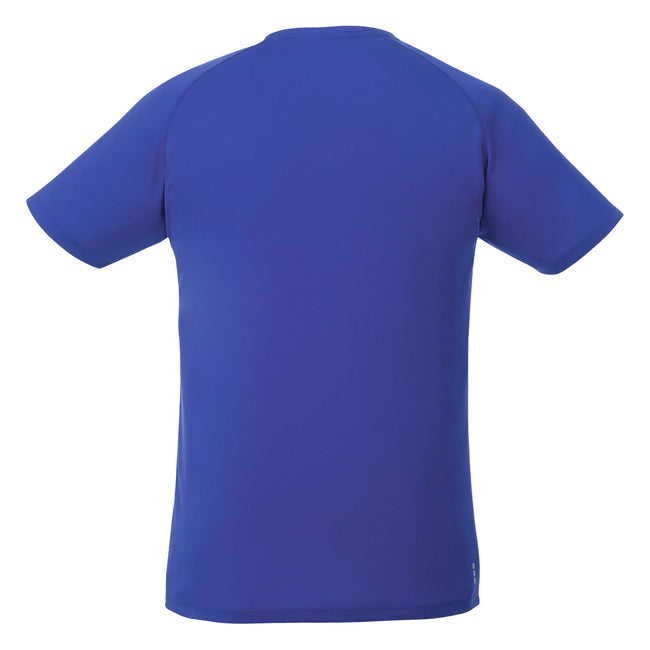 Blue - Back - Elevate Mens Amery Short Sleeve Cool Fit V-Neck T-Shirt