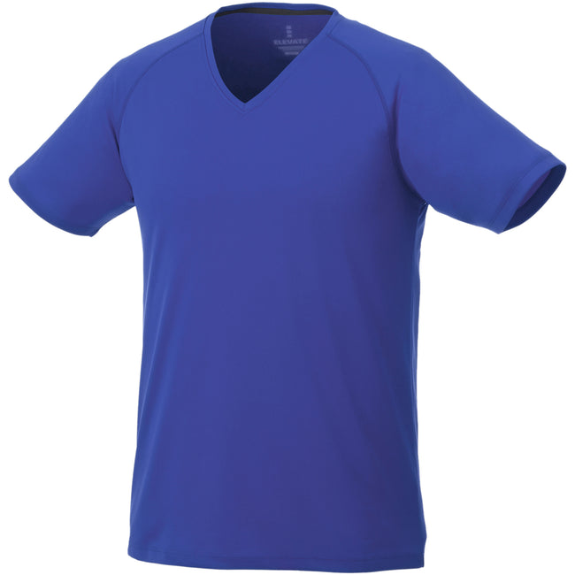 Blue - Side - Elevate Mens Amery Short Sleeve Cool Fit V-Neck T-Shirt