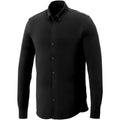 Black - Front - Elevate Mens Bigelow Long Sleeve Pique Shirt
