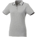 Grey Melange-Navy-White - Front - Elevate Womens-Ladies Fairfield Polo With Tipping