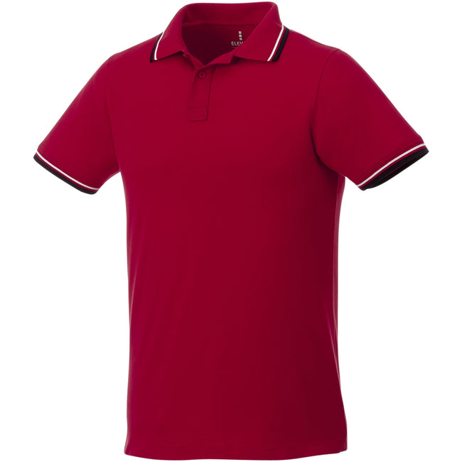 Red-Navy-White - Front - Elevate Mens Fairfield Polo With Tipping