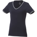 Navy-Grey Melange-White - Front - Elevate Womens-Ladies Elbert Pique T-Shirt