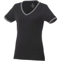 Black-Grey Melange-White - Front - Elevate Womens-Ladies Elbert Pique T-Shirt