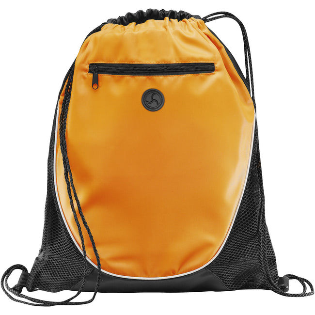 Orange-Solid Black - Front - Bullet The Peek Drawstring Cinch Backpack (Pack Of 2)